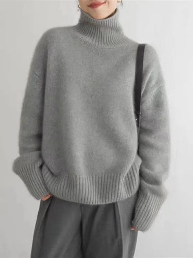 Lena™ | Comfortable, knitted, soft turtleneck jumper