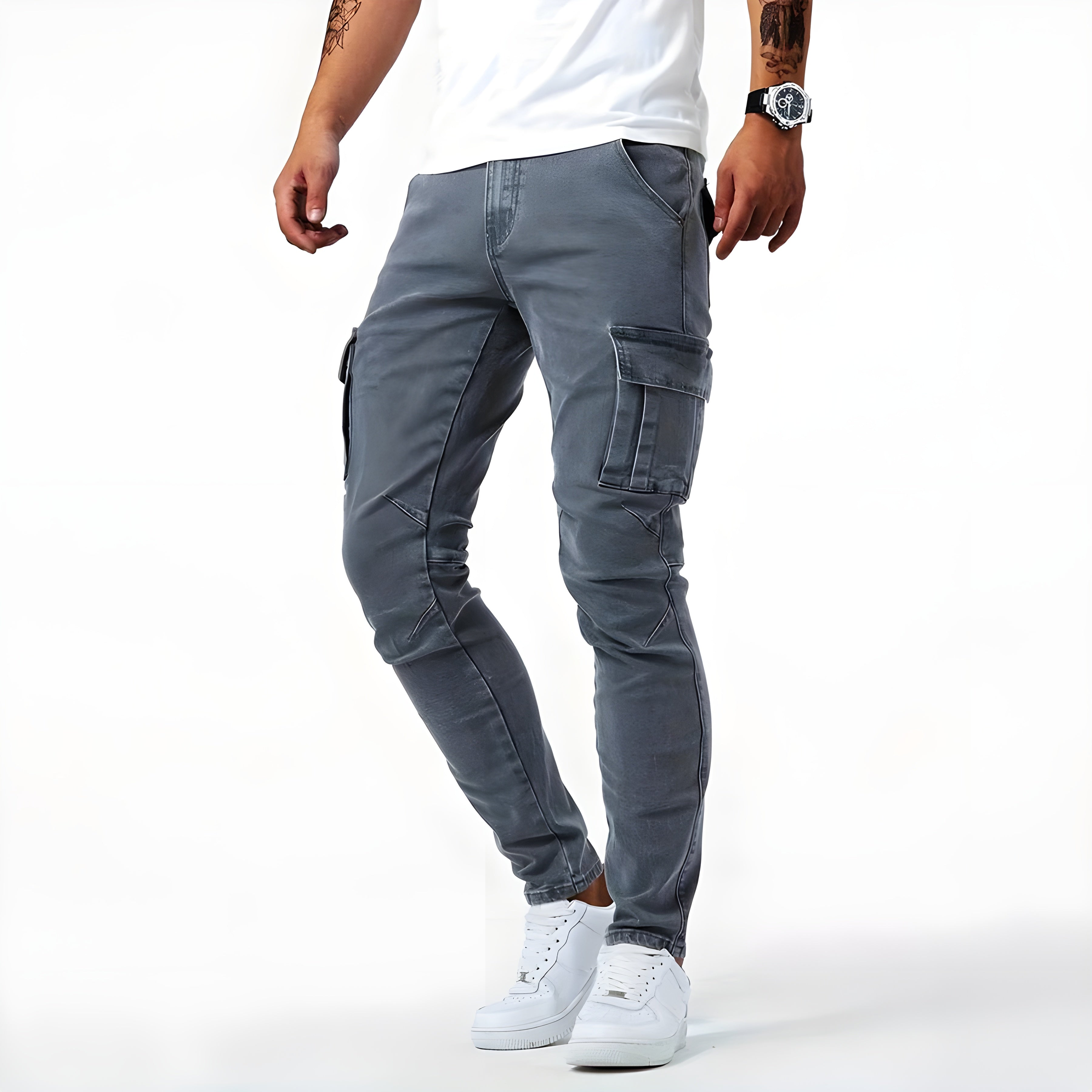 Pelli | Stretch Denim Cargo Pants