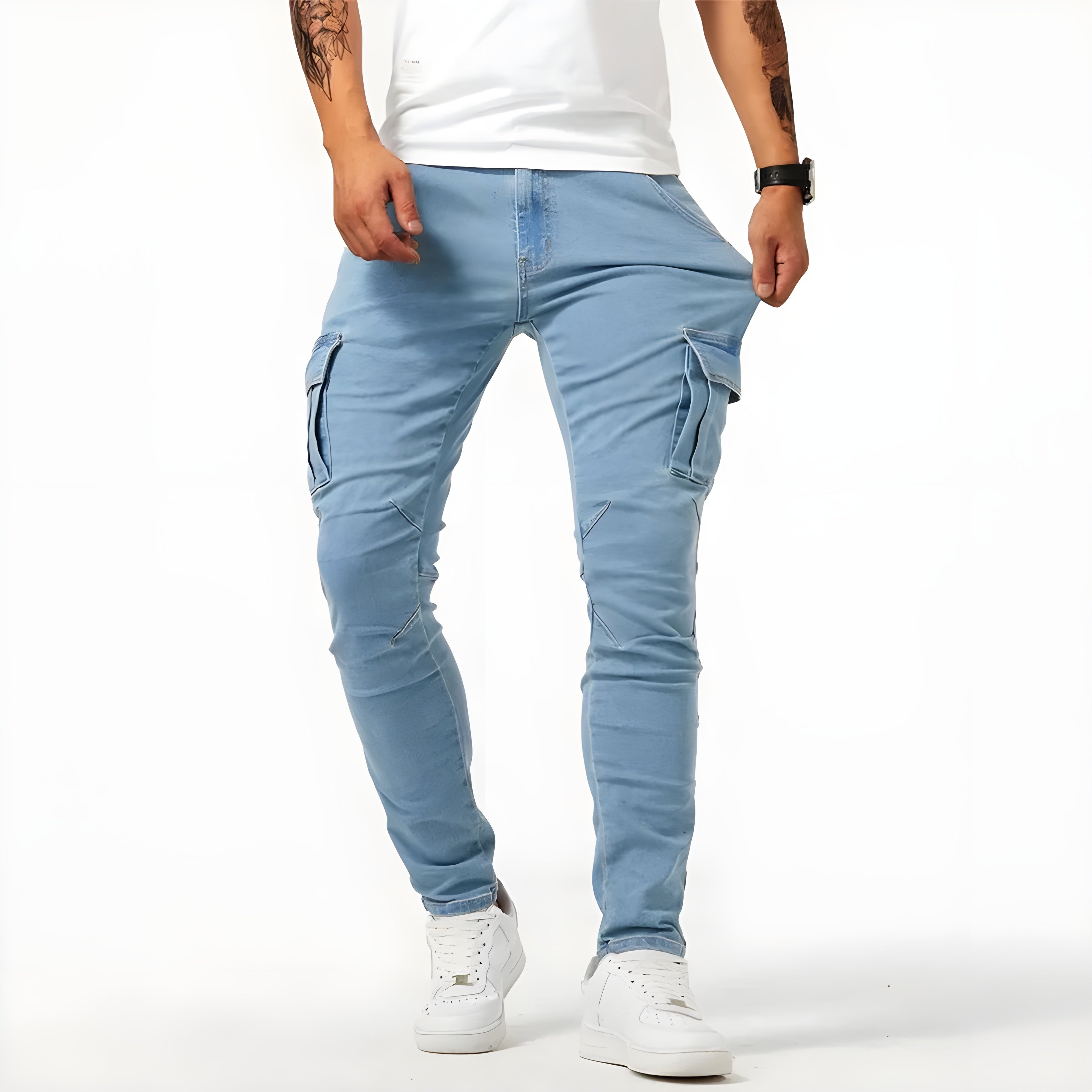 Pelli | Stretch Denim Cargo Pants