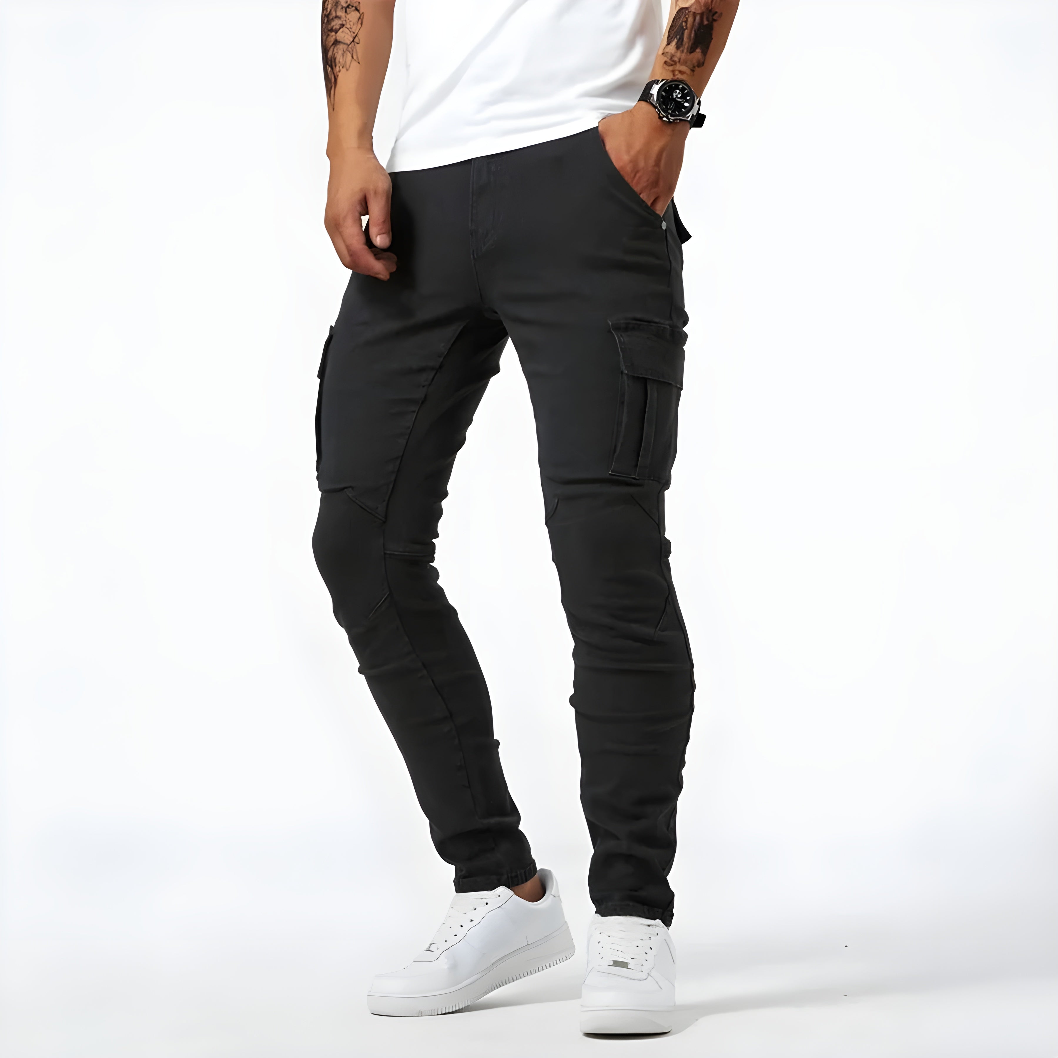 Pelli | Stretch Denim Cargo Pants