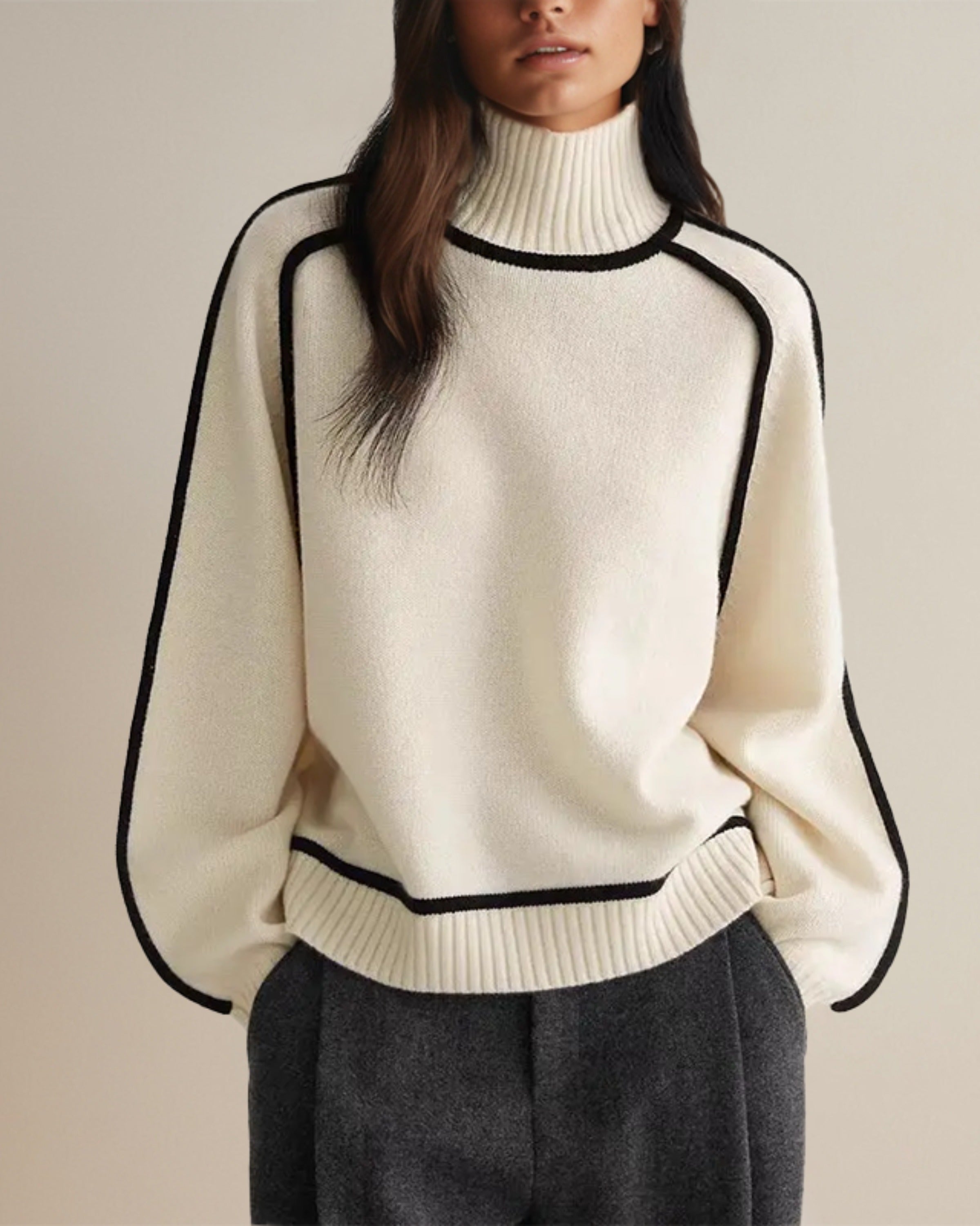 Claire | Elegant Roller Collar Pullover